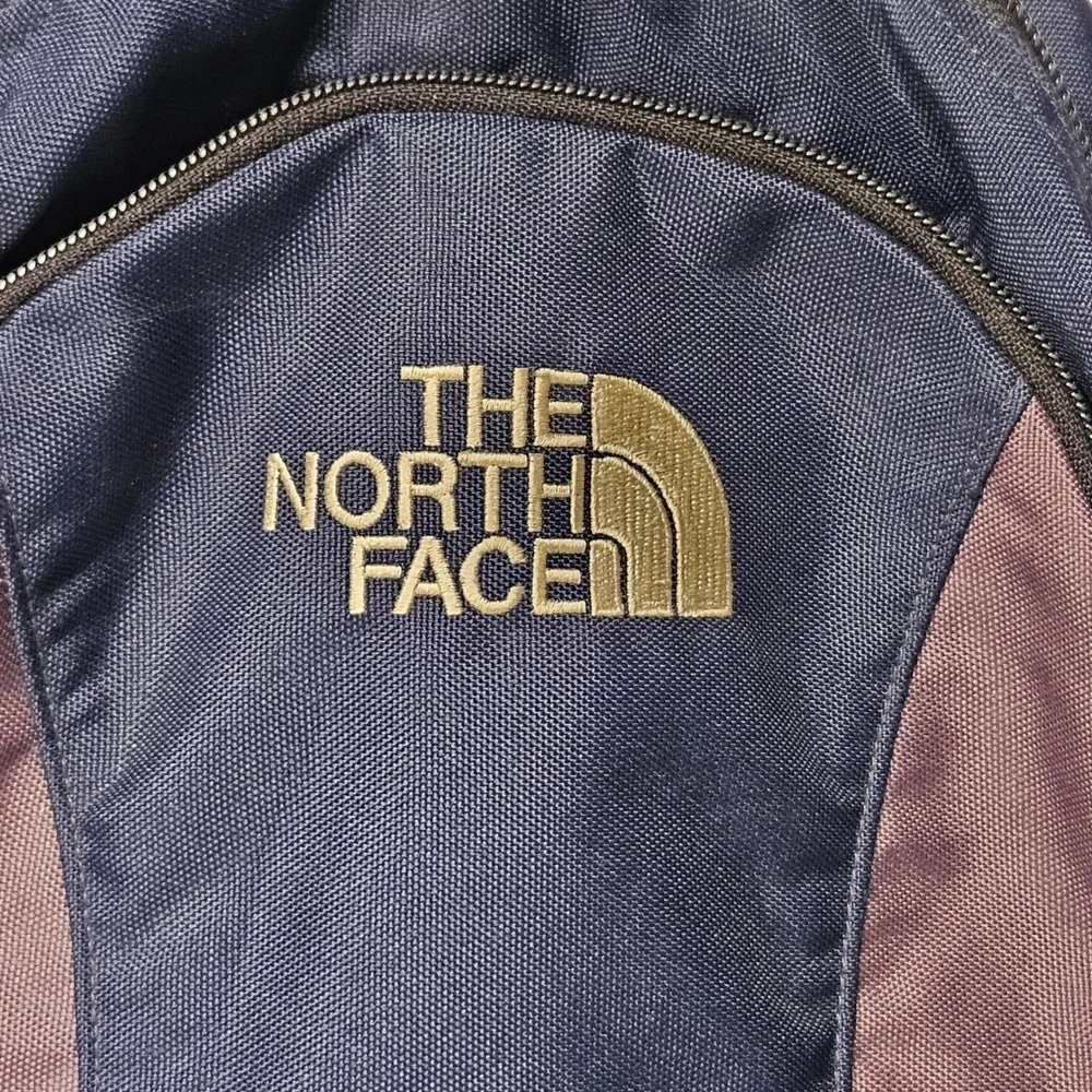 The North Face‎ Vault Backpack Unisex OS Navy Purple Good Embroidered Logo Bag